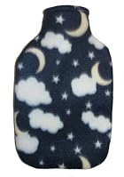Warm Tradition Night Sky Fleece Covered Hot Water Bottle - Bottle made in Germany, Cover made in USA