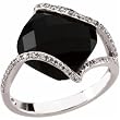 Genuine Onyx and Diamond Cocktail Ring