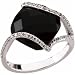 Genuine Onyx and Diamond Cocktail Ring