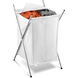 Hamper X-Frame Folding 2-Bin Laundry w/ Cover Chrome - Honey Can Do #HMP-01125