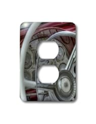 Home Improvement: lsp_173707_6 RONI CHASTAIN PHOTOGRAPHY - RED DASH OF OLD CAR WITH SPEEDOMETER - Light Switch Covers - 2 plug outlet cover - 3dRose LLC