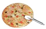 Zeller 26251 Pizzaplatte mit Pizzaschneider, GlasEdelstahl  &Oslash;32x0,4