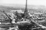 12 X 18 Stretched Canvas Poster Eiffel Tower as viewed from a Balloon