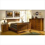 American Craftsman Design Mission Bedroom Set in Medium Cherry Size: King