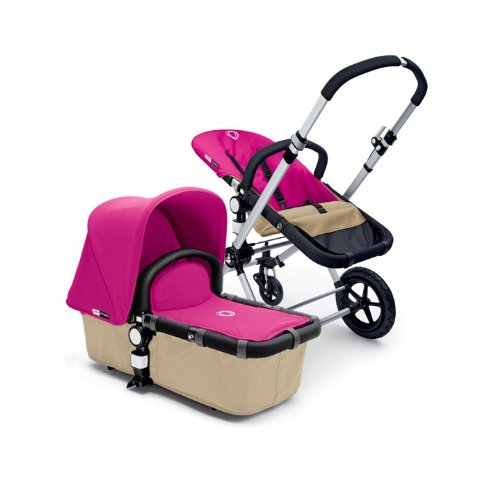 Buy Bugaboo 2011 Cameleon Stroller - Sand Base/Pink Canvas Tailored Fabric Set Best Price.
