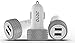 [ USB Car Charger ] JOTO Dual Ports USB Car Charger 4.8A/24W with Smart IC Intelligent High Speed Charging [Wheel Series] - Portable Quick Car Charger compatible with Apple and Android devices (iPhone, iPad, Apple Watch, Samsung Galaxy, Galaxy S6, HTC M9, Nexus, Motorola, Nokia, Sony, MP3, GPS, Bluetooth Speaker and More) Mobile Smartphones and Tablets UNIVERSAL Portable Rapid Travel Charger, 2 Ports Quick USB Car Charger Adapter [Light Grey / White]