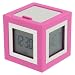 Lexon Digitalwecker mit Thermometer CUBISSIMO fuchsia
