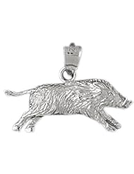 CleverEve Designer Series Sterling Silver Pendant Boar