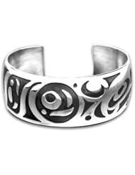 Sterling Silver Orca Northwest Coast Native American Bracelet. Made in USA.