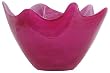 Colorful Recycled Art Glass Large Raspberry Red Wave Rim Bowl 12"D, 7"H