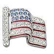 Swarovski Crystal American Flag Tack Pin