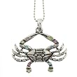 Crab Pendant with 1.2mm Ball Chain 16 to 18" Adjustable Necklace