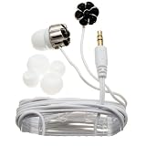 Nemo Digital NF35427-CBK Crystal Flower Earbud (Black with White Wires)