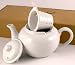 Ceramic 3-Cup Dominion Teapot with Tea Infuser Basket Accessories, White, 23oz capacity