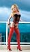 Embroidered mesh merry widow and matching g-string