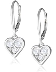 Myia Passiello "Hearts" Swarovski Cubic-Zirconia Pave Heart Drop Earrings