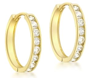 Boucles d'oreille - Femme - Or jaune (9 carats) 1.5 Gr - Oxyde de zirconium