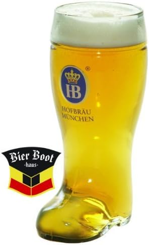 0.5 Liter Hofbrauhaus Glass Beer Boot by Oktoberfest Haus