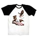 Bald Eagles US Flag Bird art T-shirt raglan short sleeve