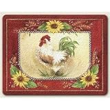 Small Cutting Board ~ Chanticleer Rooster ~ made of tempered glass ~ code 286