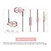 Headphones, Metal Earbuds Bass In Ear Earphones Stereo Cell Phone Headset with Microphone & Remote Control for Apple iPhone iPod iPad Samsung HTC LG Android Smartphones MP3 Plays (Pink)
