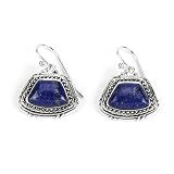 Barse Sterling Silver Lapis Slab Earrings
