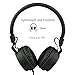 Sound Intone IP950 Stereo Folding Stretchable Headphones Adjustable Headband Headset Kids Earphones or Adults Lightweight Headsets With In-line Mic for Iphone/Ipad/Tablet/Andriod/Mp3/Mp4/Laptop(Black)