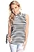 Lolli Couture STRIP SLEEVELESS TURTLENECK CAUSAL TOP
