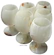 White Onyx Glasses 6 Pc Set Goblets Glasses Comes in Gift Box