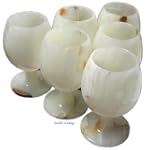 White Onyx Glasses 6 Pc Set Goblets Glasses Comes in Gift Box