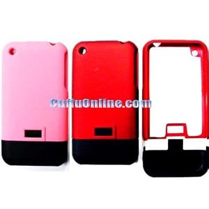 Cuffu BONUS PACKAGE 2 cases (Baby Pink + Red) 2tone , specially designed for Apple iPhone 1st Generation Case Cover (NOT for iPhone 3G / 3G S)