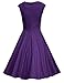MUXXN Women's 1950s Vintage Retro Capshoulder Party Swing Dress (L, Purple)