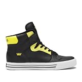Supra Vaider High Top Skate Shoe - Men's Black/Highlighter Yellow, 13.0