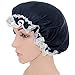 YAOSEN Mulberry Silk Nightcap Satin Sleep Cap Bonnet Hat for Hair Beauty (Navy)