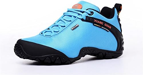 Best Women's Wide Waterproof Trekking Hiking Shoes Outdoor Mountain Trail Shoe Blue Mesh