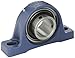 SKF SY 50 TF Pillow Block Ball Bearing, 2 Bolts, Setscrew Locking Collar, Non-Expansion Type, Contact Flinger Seals, Cast Iron, Metric, 50mm Shaft, 57.200mm Base To Center Height, 157mm Bolt Hole Spacing Width