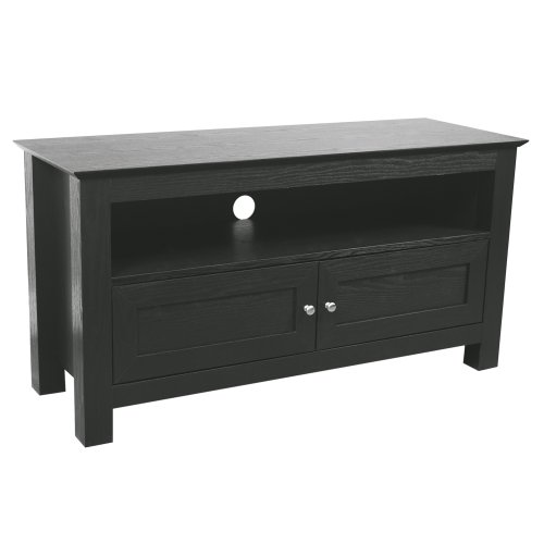 Walker Edison Cortez Wood TV Console, Black