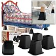 4 Pack of Black Bed Raisers - 6 Inches - As Seen on TV