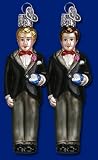 Old World Christmas Blonde Haired Groom Glass Ornament #24047