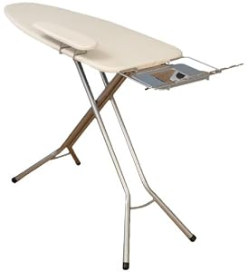Household Essentials Fibertech Wide Top 4-Leg Mega Pressing Station Ironing Board with Natural Cotton Cover