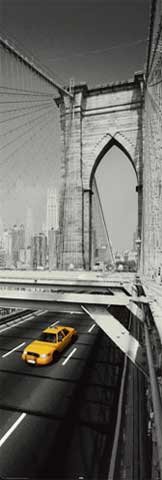 New York - Yellow Cab, Brücke Tür-Poster / XXL Poster