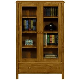 Mission style Four shelf Bookcase With Glass Doors, 4-SHELF, HONEY by Home Decorators Collection