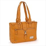 Moonsus Luxe Leather Cosmopolitan Laptop Satchel in Camel TBG08F07