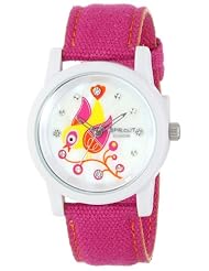 Sprout Womens ST/5509MPDP Diamond Accented Bird Theme Dial Pink Organic Cotton Strap Watch