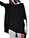 Allegra K Ladies Round Neck Long Dolman Sleeve Stretchy Loose Casual Blouse Large / US 14 Black