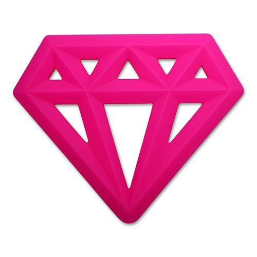 Little Standout Silicone Diamond Teething Toy - Pink