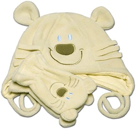 Infant 2 Piece Micro-fleece Hat &amp; Mittens Set with Animal Face