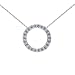 Sterling Silver September Birthstone Sapphire Crystal Pave Circle Pendant on 16-18in Chain Necklace