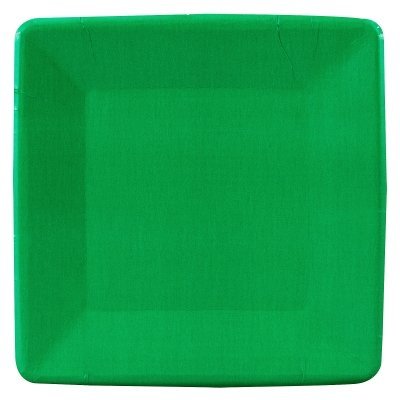 Paper Plate Square 7 Inches Emerald Green Package of 18
