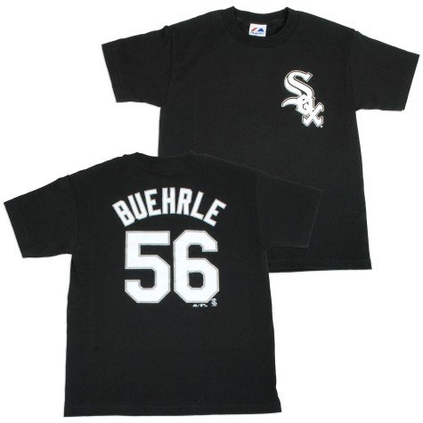 Youth Chicago White Sox #56 Mark Buehrle Name and Number Tshirt - L 14-16
